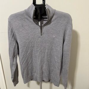 Rodd & Gunn Merino Wool Sweater Mens Small Quarter Zip Gray Pullover